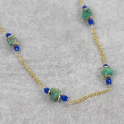 Recycled Sari & Glass Bead Necklace