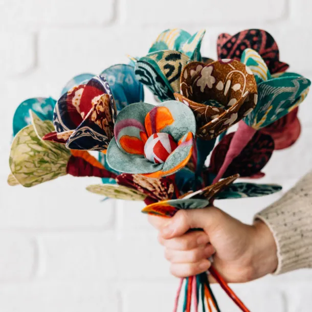 Recycled Sari Flower