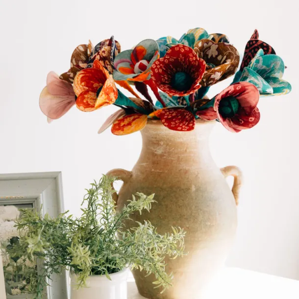 Recycled Sari Flower