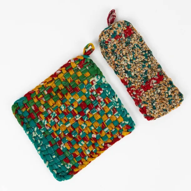 Recycled Sari Skillet Set
