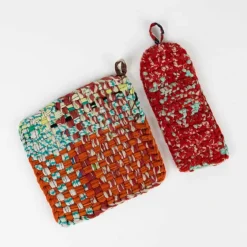 Recycled Sari Skillet Set