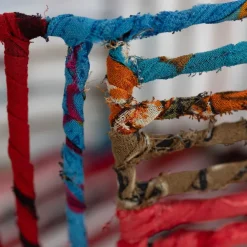 Recycled Sari Wrapped Wire Basket