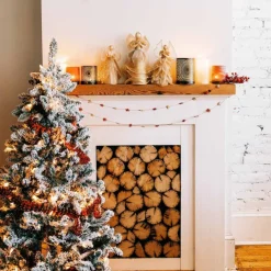 Red & Gold Palm Star Garland
