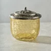 Ria Crackle Glass Jar - Pastel Yellow