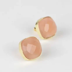 Rose Onyx Stud Earrings