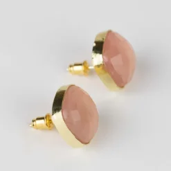 Rose Onyx Stud Earrings
