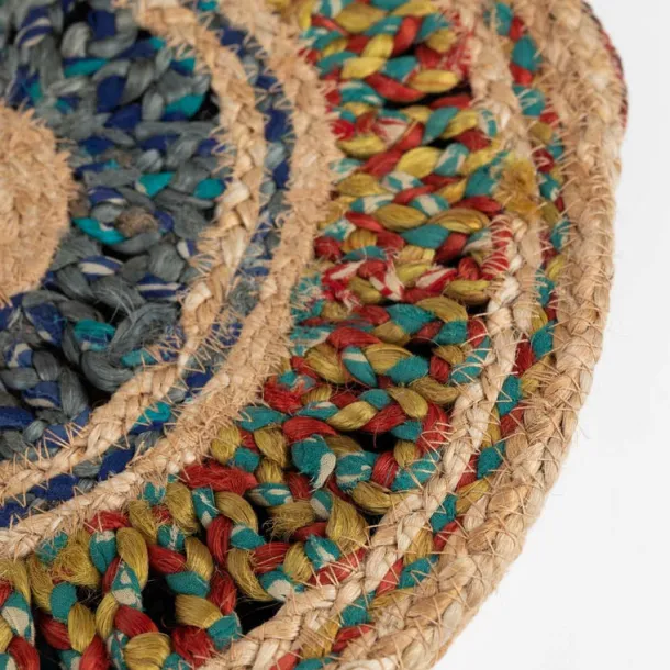 Round Sari Jute Shoulder Bag