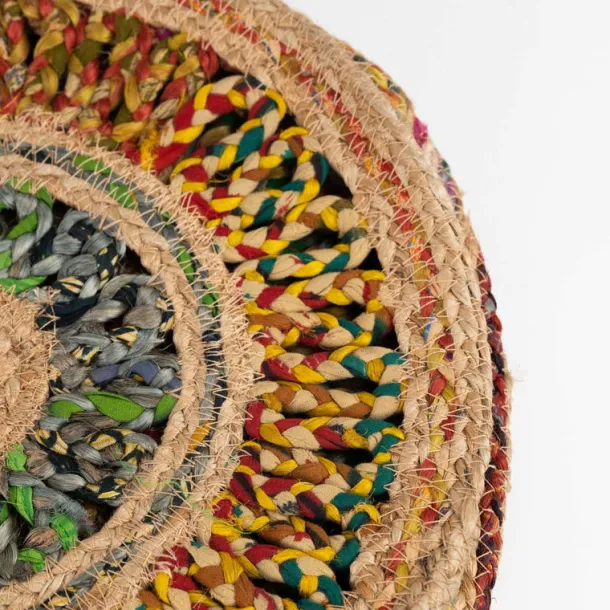 Round Sari Jute Shoulder Bag
