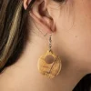 Sadaf Olive Wood Round Earrings