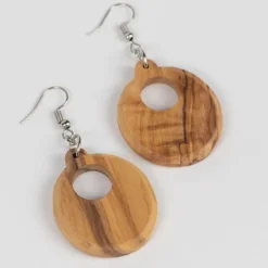 Sadaf Olive Wood Round Earrings