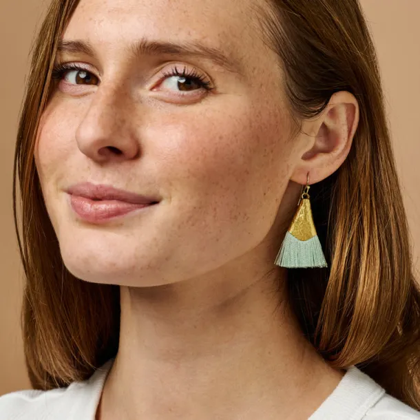 Sage Tassel Earrings