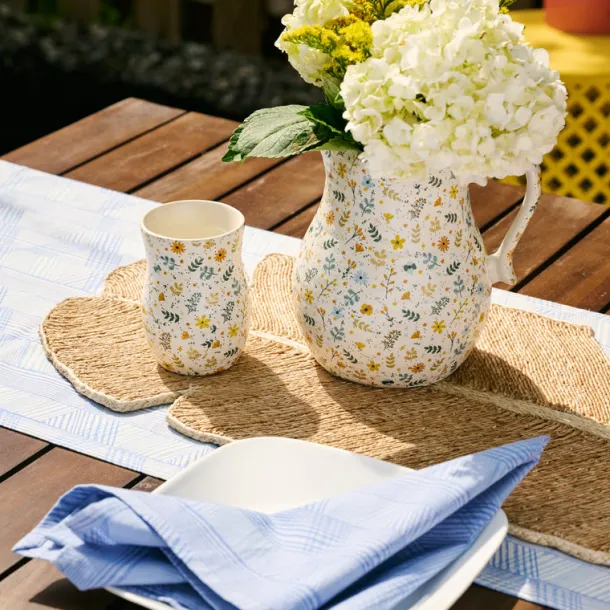 Salam Jute Palm Leaf Table Runner