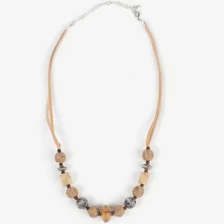 Shaalee Stone Bead & Leather Necklace