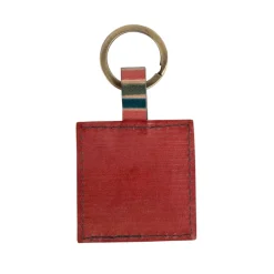 Shanti Square Leather Key Ring