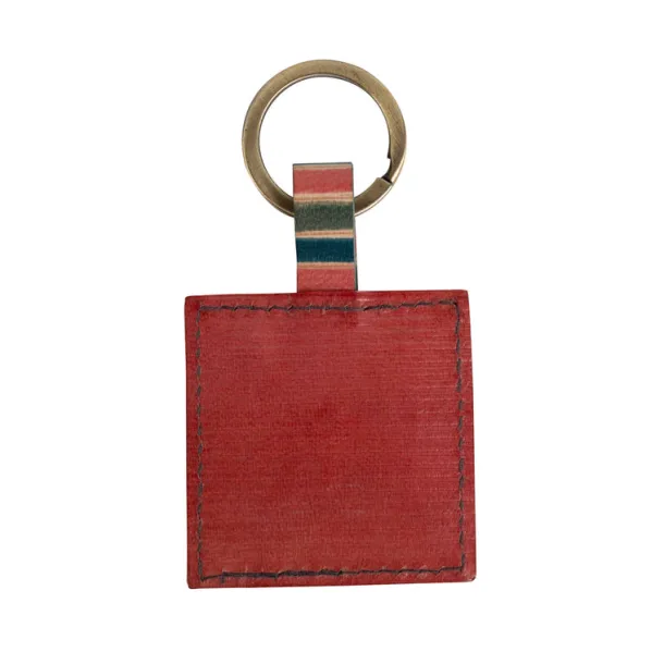 Shanti Square Leather Key Ring