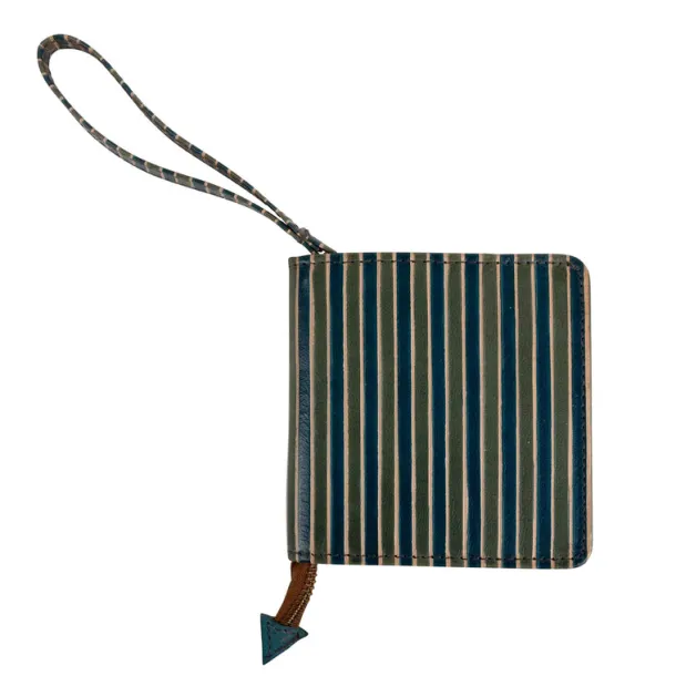 Shanti Striped Leather Wrist Wallet