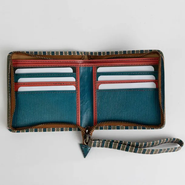 Shanti Striped Leather Wrist Wallet