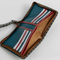 Shanti Striped Leather Wrist Wallet