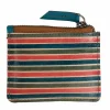 Shanti Striped Zip Leather Card Case