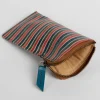 Shanti Striped Zip Leather Eyeglass Case