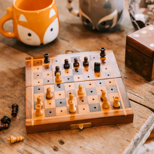 Sheesham Travel Chess Set
