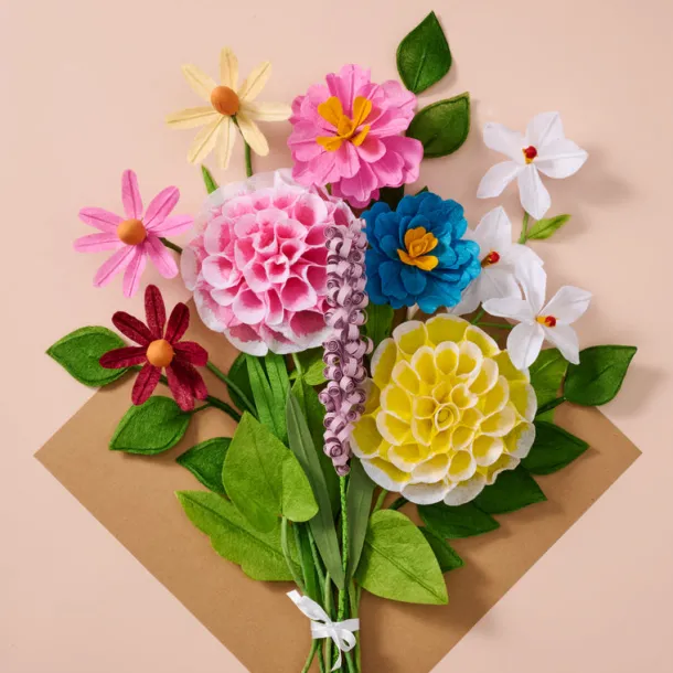 Silk Paper Cone Flowers - Cream