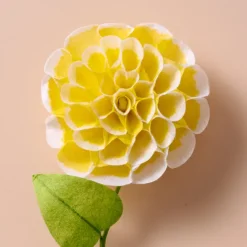 Silk Paper Dahlia Flowers - Yellow