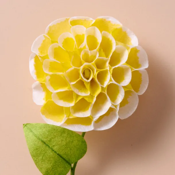 Silk Paper Dahlia Flowers - Yellow