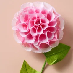Silk Paper Dahlia Flowers - Pink