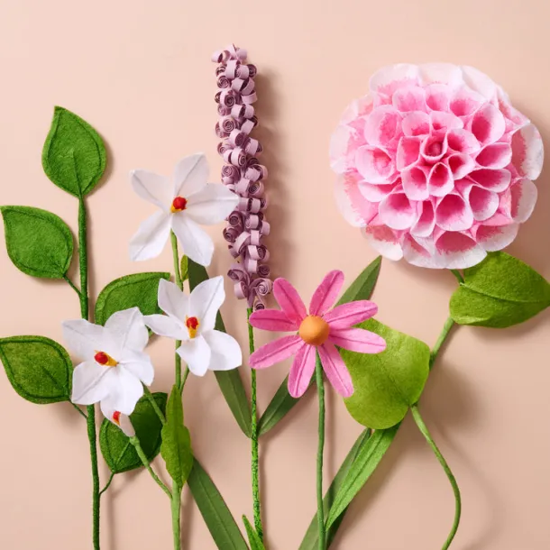 Silk Paper Dahlia Flowers - Pink