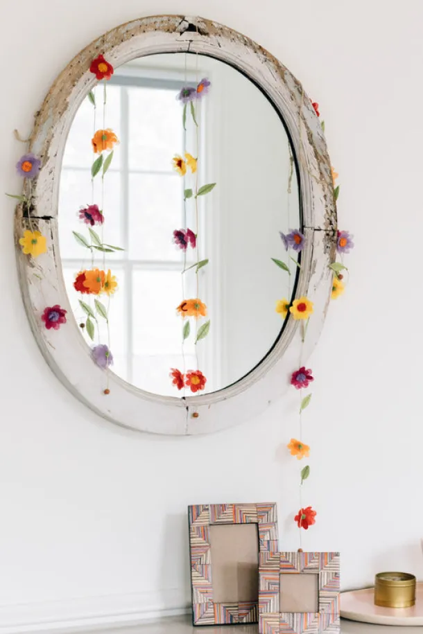Silk Paper Flower Valance