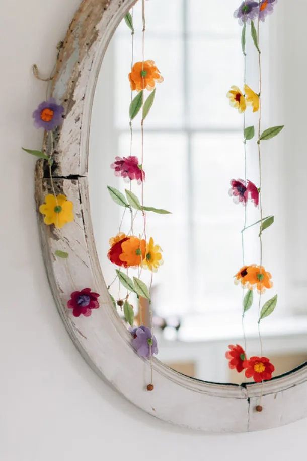 Silk Paper Flower Valance