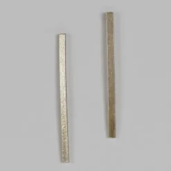 Silver Brass Bar Drop Earrings - Convertible