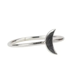 Silver Crescent Moon Ring