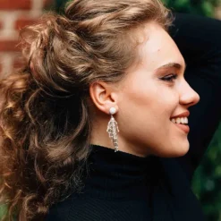 Silver Fringe Dangle Earrings