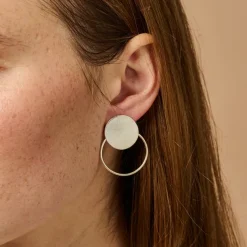 Silver Hoop Stud Earrings