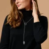 Silver Leaf Lariat Necklace