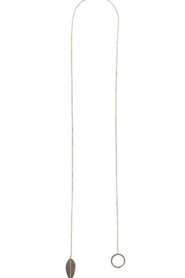 Silver Leaf Lariat Necklace