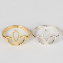 Silvery Lotus Ring