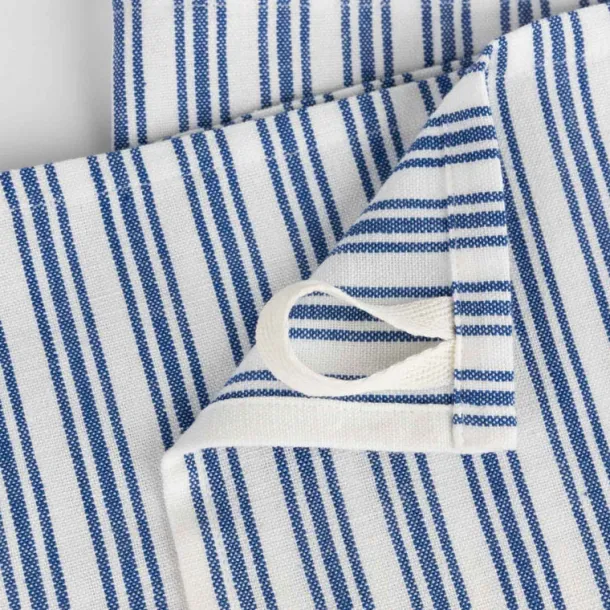 Small Stripe Blue White Tea Towel