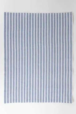 Small Stripe Blue White Tea Towel
