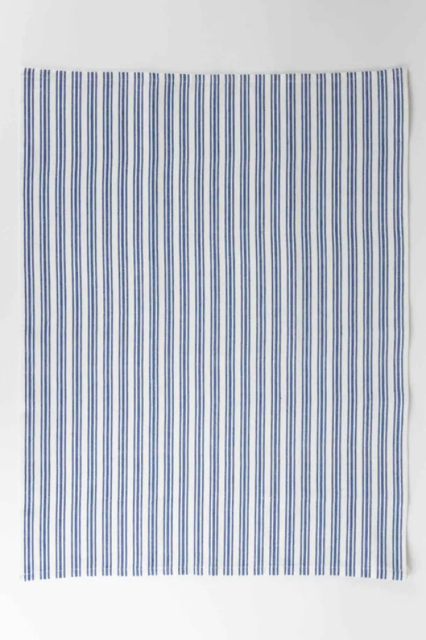Small Stripe Blue White Tea Towel