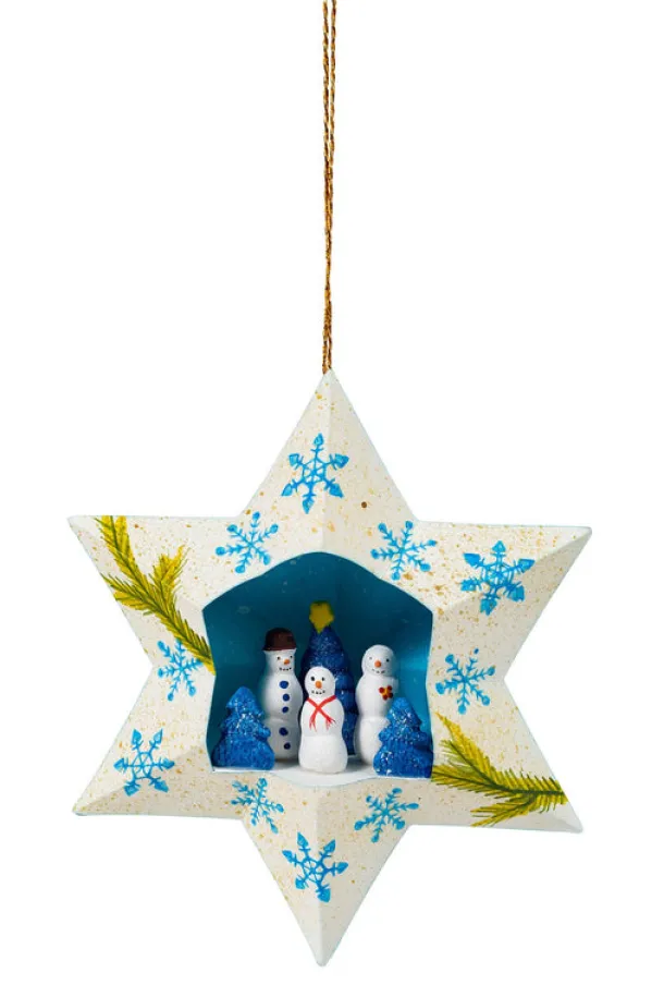 Snowman Trio Star Ornament