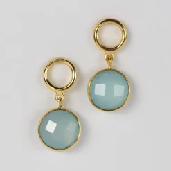 Sona Chalcedony Blue Gem Drop Earrings