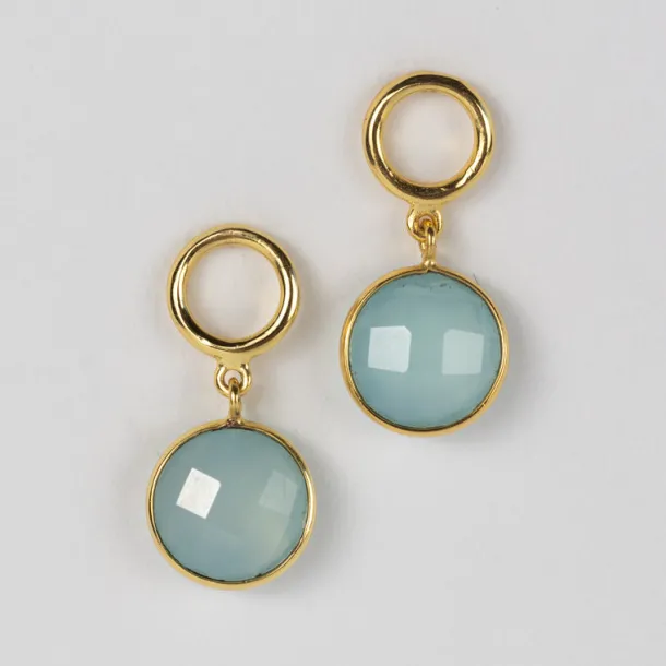 Sona Chalcedony Blue Gem Drop Earrings
