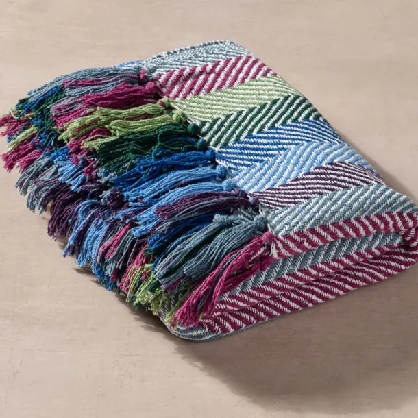 Striped Recycled Cotton Throw Blanket