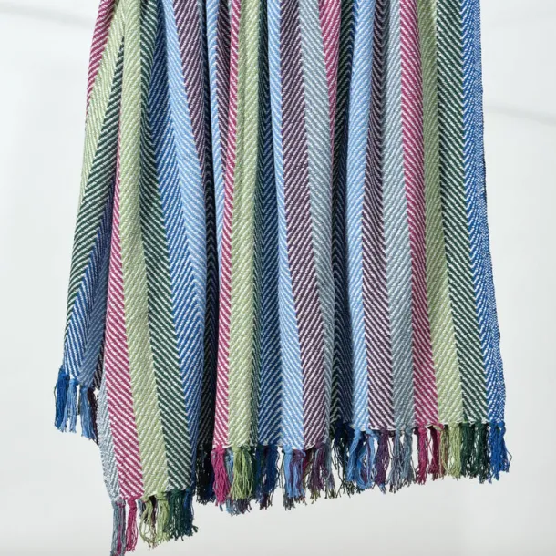 Striped Recycled Cotton Throw Blanket