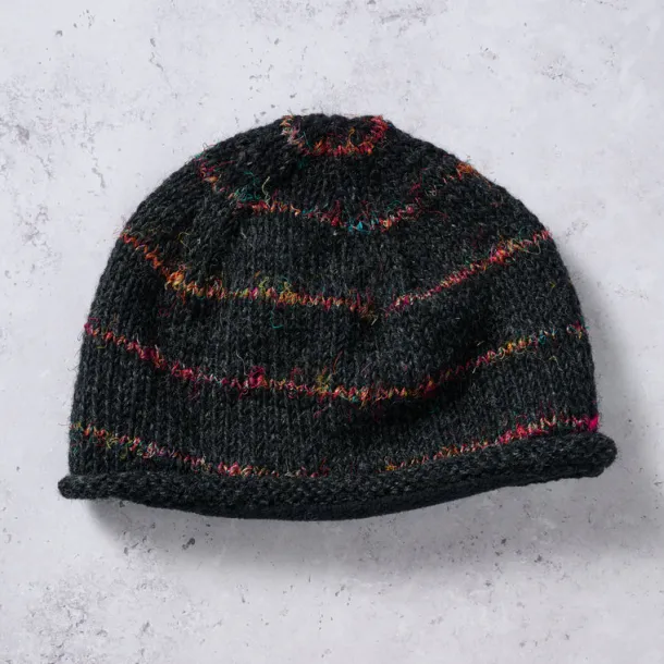 Striped Recycled Wool Knit Hat