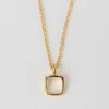 Sundar Square Pendant Gold Necklace
