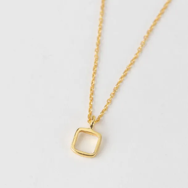 Sundar Square Pendant Gold Necklace